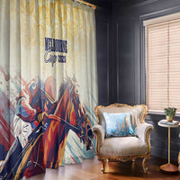 Melbourne Horse Racing Window Curtain Yellow Rose Champion - Wonder Print Shop