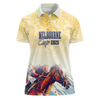 Melbourne Horse Racing Women Polo Shirt Yellow Rose Champion - Wonder Print Shop