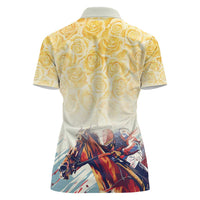 Melbourne Horse Racing Women Polo Shirt Yellow Rose Champion - Wonder Print Shop