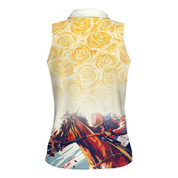 Melbourne Horse Racing Women Sleeveless Polo Shirt Yellow Rose Champion - Wonder Print Shop