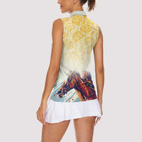 Melbourne Horse Racing Women Sleeveless Polo Shirt Yellow Rose Champion - Wonder Print Shop