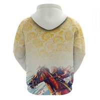 Melbourne Horse Racing Zip Hoodie Yellow Rose Champion - Wonder Print Shop