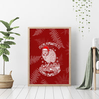 New Zealand Christmas Canvas Wall Art Silver Fern Mix Kiwi Bird Ver01 LT7 - Wonder Print Shop