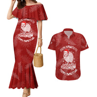 New Zealand Christmas Couples Matching Mermaid Dress and Hawaiian Shirt Silver Fern Mix Kiwi Bird Ver01 LT7 - Wonder Print Shop