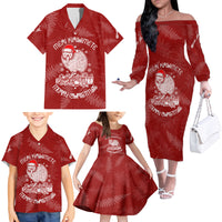 New Zealand Christmas Family Matching Off Shoulder Long Sleeve Dress and Hawaiian Shirt Silver Fern Mix Kiwi Bird Ver01 - Wonder Print Shop