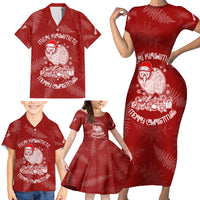 New Zealand Christmas Family Matching Short Sleeve Bodycon Dress and Hawaiian Shirt Silver Fern Mix Kiwi Bird Ver01 - Wonder Print Shop