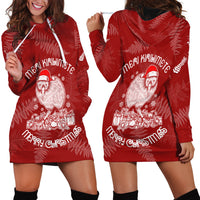 New Zealand Christmas Hoodie Dress Silver Fern Mix Kiwi Bird Ver01 - Wonder Print Shop