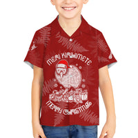 New Zealand Christmas Kid Hawaiian Shirt Silver Fern Mix Kiwi Bird Ver01 - Wonder Print Shop