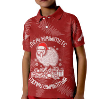 New Zealand Christmas Kid Polo Shirt Silver Fern Mix Kiwi Bird Ver01 - Wonder Print Shop