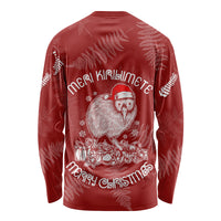 New Zealand Christmas Long Sleeve Shirt Silver Fern Mix Kiwi Bird Ver01 - Wonder Print Shop