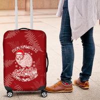 New Zealand Christmas Luggage Cover Silver Fern Mix Kiwi Bird Ver01 - Wonder Print Shop