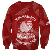 New Zealand Christmas Sweatshirt Silver Fern Mix Kiwi Bird Ver01 - Wonder Print Shop