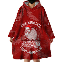 New Zealand Christmas Wearable Blanket Hoodie Silver Fern Mix Kiwi Bird Ver01 - Wonder Print Shop