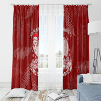 New Zealand Christmas Window Curtain Silver Fern Mix Kiwi Bird Ver01 - Wonder Print Shop