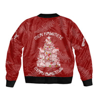 New Zealand Christmas Bomber Jacket Silver Fern Mix Kiwi Bird Ver02 LT7 - Wonder Print Shop