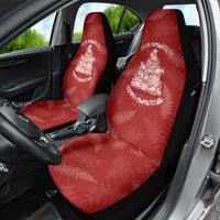 New Zealand Christmas Car Seat Cover Silver Fern Mix Kiwi Bird Ver02 LT7 - Wonder Print Shop