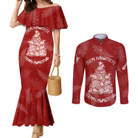 new-zealand-christmas-couples-matching-mermaid-dress-and-long-sleeve-button-shirts-silver-fern-mix-kiwi-bird-ver02