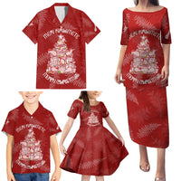 New Zealand Christmas Family Matching Puletasi Dress and Hawaiian Shirt Silver Fern Mix Kiwi Bird Ver02 - Wonder Print Shop