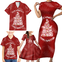 New Zealand Christmas Family Matching Short Sleeve Bodycon Dress and Hawaiian Shirt Silver Fern Mix Kiwi Bird Ver02 - Wonder Print Shop