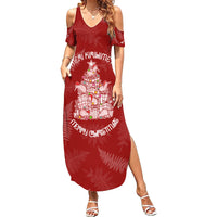 New Zealand Christmas Family Matching Summer Maxi Dress and Hawaiian Shirt Silver Fern Mix Kiwi Bird Ver02 - Wonder Print Shop