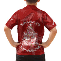 New Zealand Christmas Kid Hawaiian Shirt Silver Fern Mix Kiwi Bird Ver02 - Wonder Print Shop