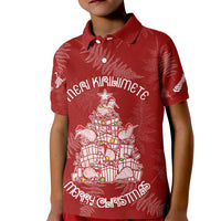 New Zealand Christmas Kid Polo Shirt Silver Fern Mix Kiwi Bird Ver02 - Wonder Print Shop