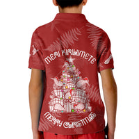 New Zealand Christmas Kid Polo Shirt Silver Fern Mix Kiwi Bird Ver02 - Wonder Print Shop