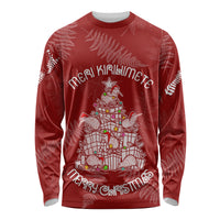 New Zealand Christmas Long Sleeve Shirt Silver Fern Mix Kiwi Bird Ver02 - Wonder Print Shop