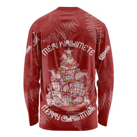 New Zealand Christmas Long Sleeve Shirt Silver Fern Mix Kiwi Bird Ver02 - Wonder Print Shop