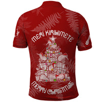 New Zealand Christmas Polo Shirt Silver Fern Mix Kiwi Bird Ver02 - Wonder Print Shop