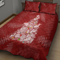 New Zealand Christmas Quilt Bed Set Silver Fern Mix Kiwi Bird Ver02 - Wonder Print Shop
