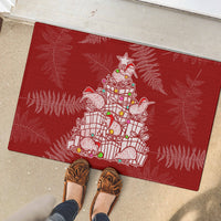 New Zealand Christmas Rubber Doormat Silver Fern Mix Kiwi Bird Ver02 - Wonder Print Shop