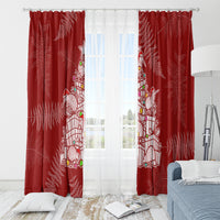 New Zealand Christmas Window Curtain Silver Fern Mix Kiwi Bird Ver02 - Wonder Print Shop