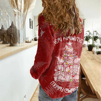 New Zealand Christmas Women Casual Shirt Silver Fern Mix Kiwi Bird Ver02 - Wonder Print Shop