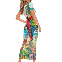 Aloha Hawaii Christmas Family Matching Short Sleeve Bodycon Dress and Hawaiian Shirt It's 5 o'clock Somewhere - Wonder Print Shop