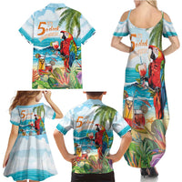 Aloha Hawaii Christmas Family Matching Summer Maxi Dress and Hawaiian Shirt It's 5 o'clock Somewhere - Wonder Print Shop