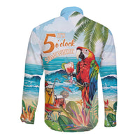 Aloha Hawaii Christmas Long Sleeve Button Shirt It's 5 o'clock Somewhere - Wonder Print Shop