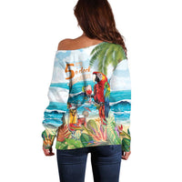 Aloha Hawaii Christmas Off Shoulder Sweater It's 5 o'clock Somewhere - Wonder Print Shop