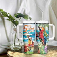 Aloha Hawaii Christmas Tumbler With Handle It's 5 o'clock Somewhere - Wonder Print Shop