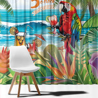 Aloha Hawaii Christmas Window Curtain It's 5 o'clock Somewhere - Wonder Print Shop