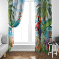 Aloha Hawaii Christmas Window Curtain It's 5 o'clock Somewhere - Wonder Print Shop