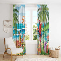 Aloha Hawaii Christmas Window Curtain It's 5 o'clock Somewhere - Wonder Print Shop
