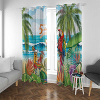Aloha Hawaii Christmas Window Curtain It's 5 o'clock Somewhere - Wonder Print Shop
