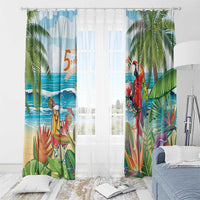 Aloha Hawaii Christmas Window Curtain It's 5 o'clock Somewhere - Wonder Print Shop