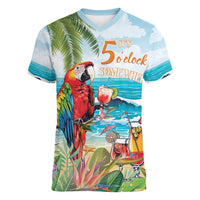 Aloha Hawaii Christmas Women V-Neck T-Shirt It's 5 o'clock Somewhere - Wonder Print Shop