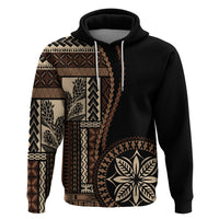 Samoa Siapo Motif Hoodie Classic Style - Black Ver02 - Wonder Print Shop