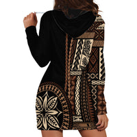 Samoa Siapo Motif Hoodie Dress Classic Style - Black Ver02 - Wonder Print Shop