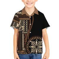 Samoa Siapo Motif Kid Hawaiian Shirt Classic Style - Black Ver02 - Wonder Print Shop