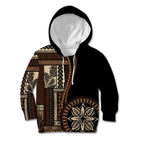 Samoa Siapo Motif Kid Hoodie Classic Style - Black Ver02 - Wonder Print Shop