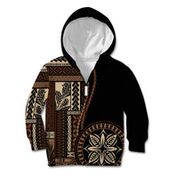 Samoa Siapo Motif Kid Hoodie Classic Style - Black Ver02 - Wonder Print Shop